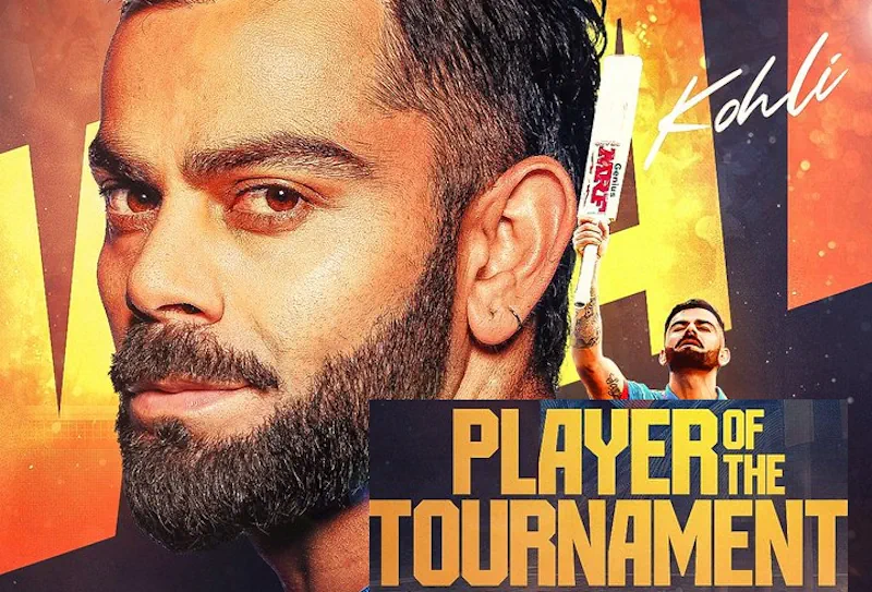 Virat Kohli Shines as Player of the Tournament in ODI World Cup 2023